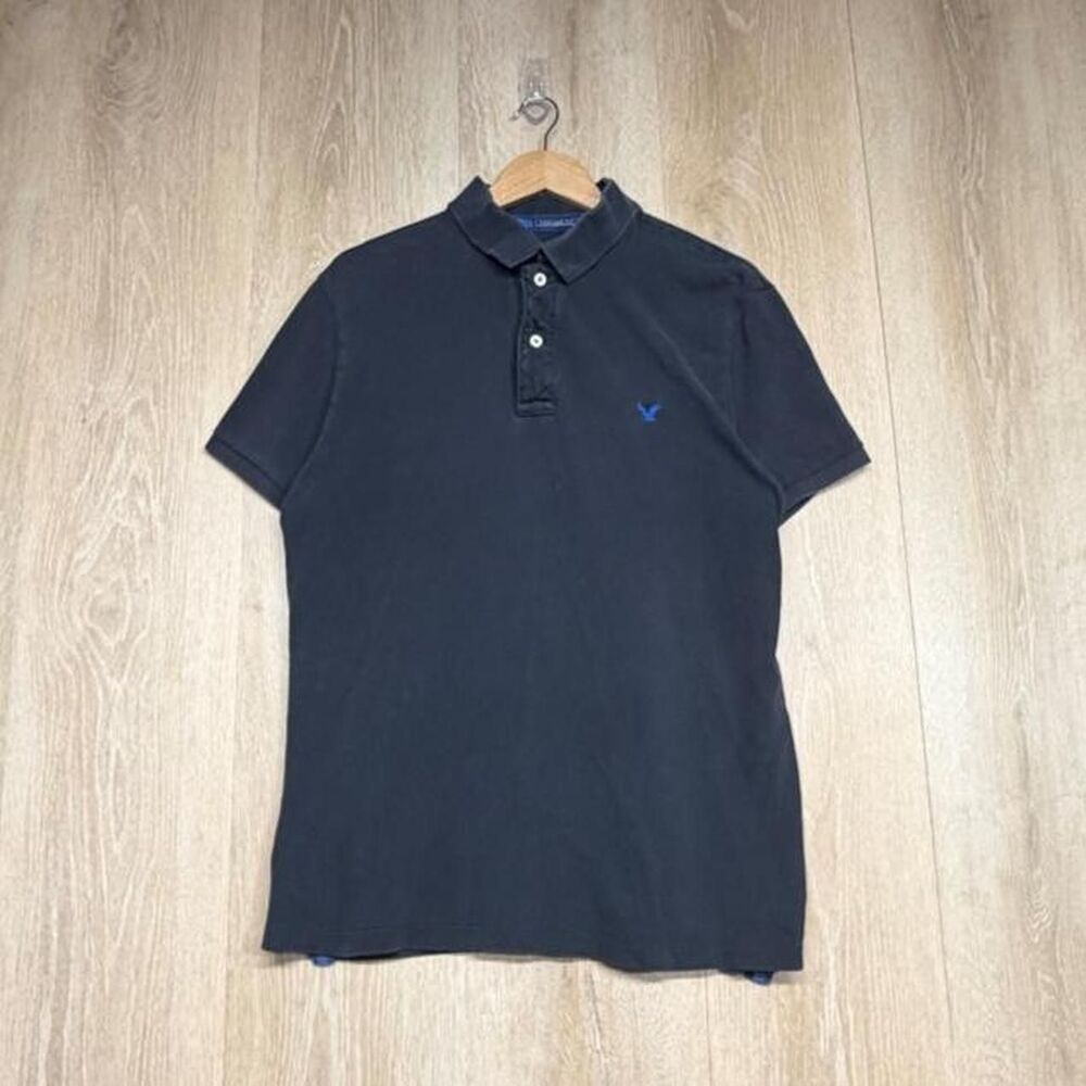 American-eagle Men's Black and Navy Polo-shirts
